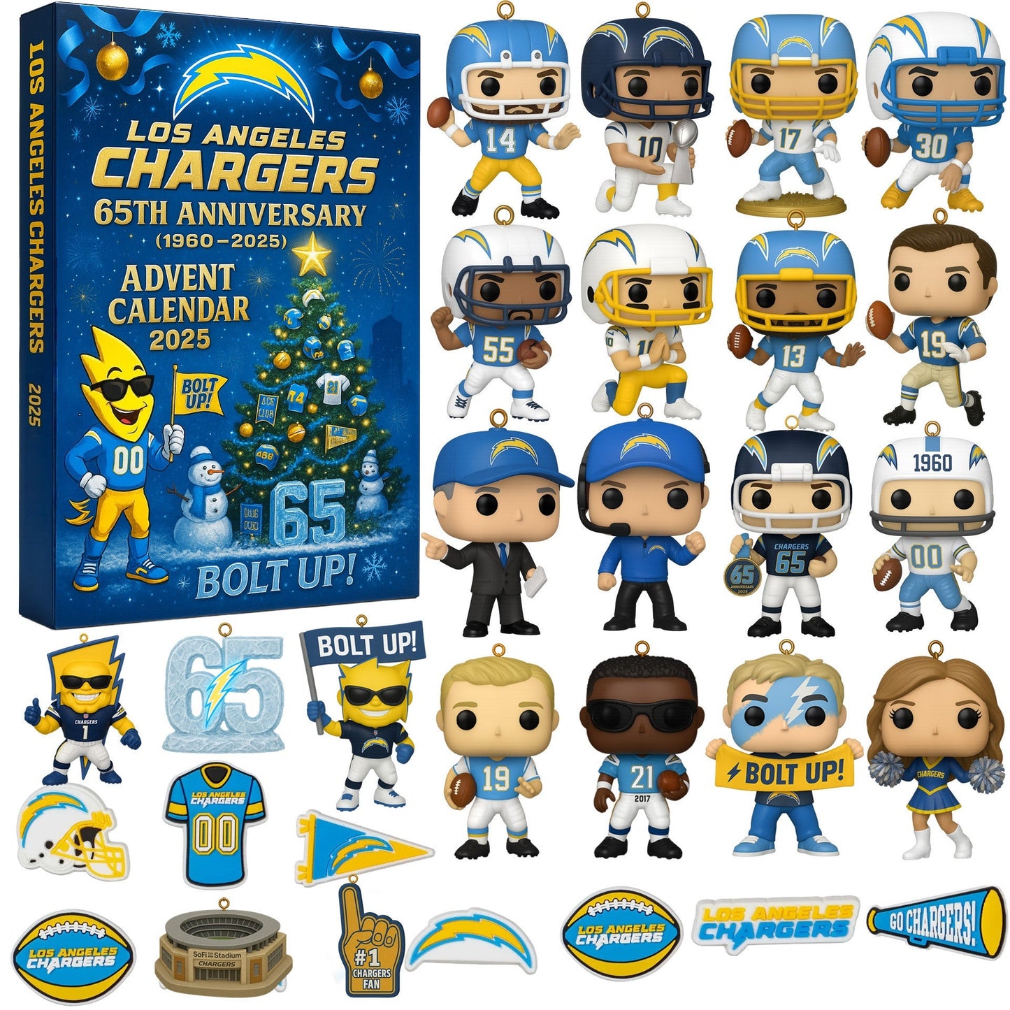 LAC Los Angeles Chargers Festive Collectibles Premium Advent Calendar 2025