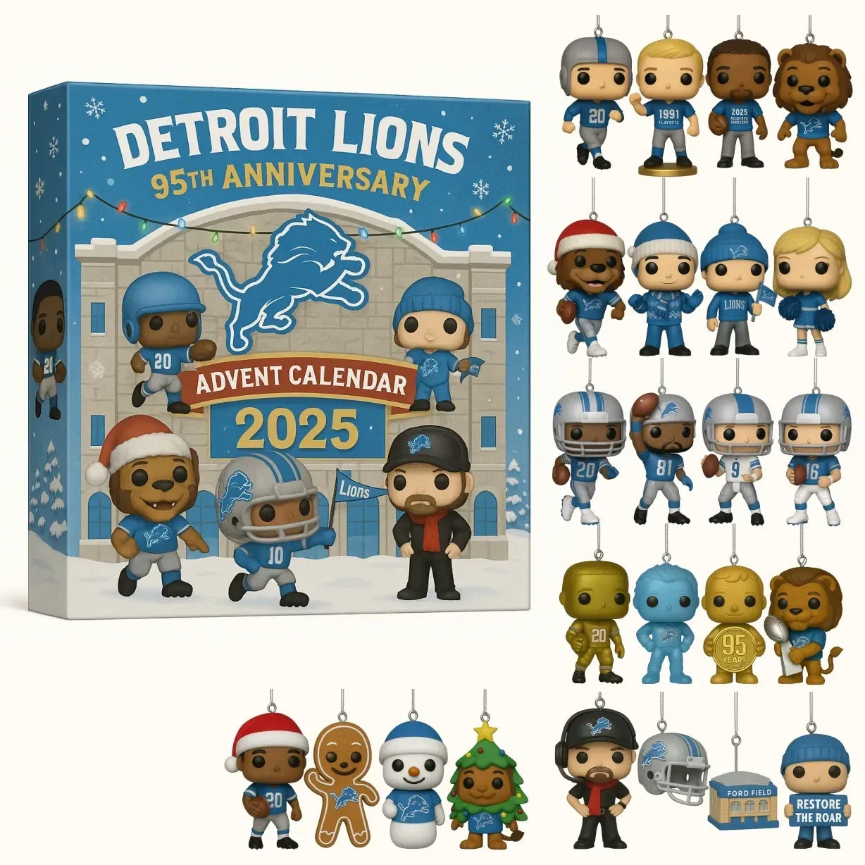 DTL Detroit Lions 95th Anniversary Festive Collectibles Premium Advent Calendar 2025