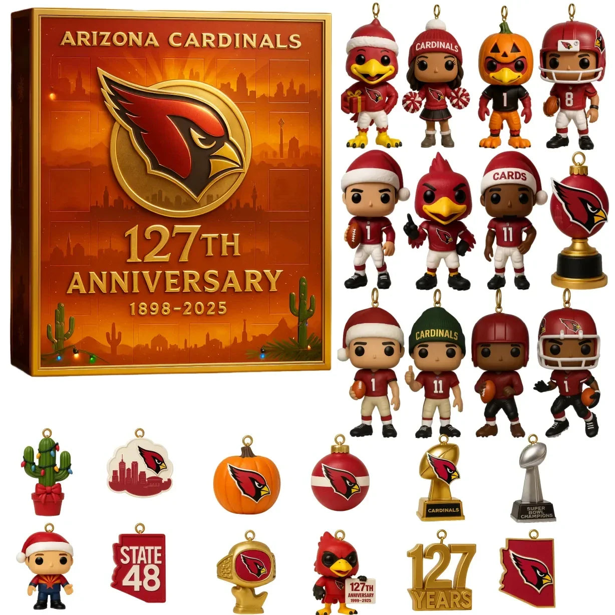 ARCD Arizona Cardinals Festive Collectibles Premium Advent Calendar 2025