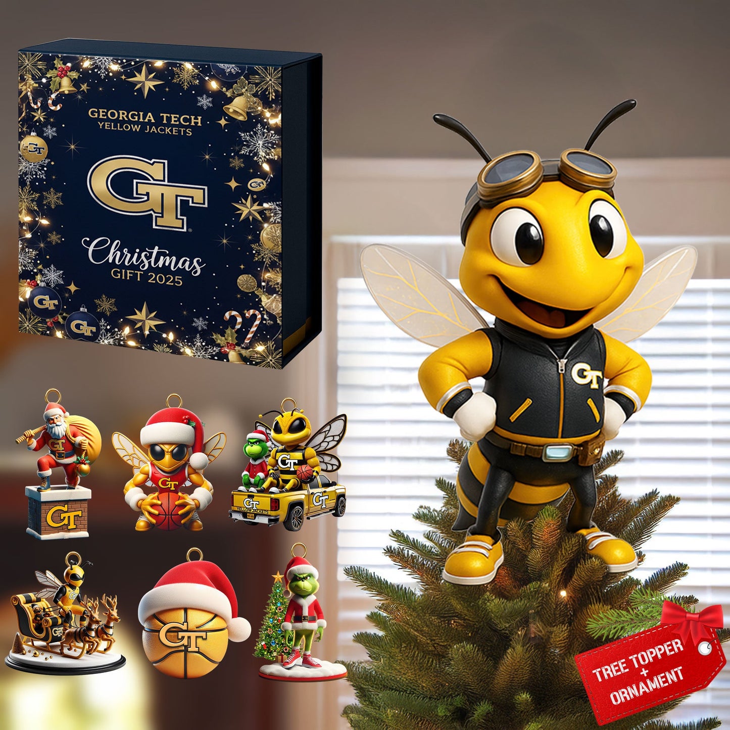 GTYJ 2025 Acrylic Christmas Tree Topper & Ornament Bundle - Exclusive Festive Fan Collectible Gift Set