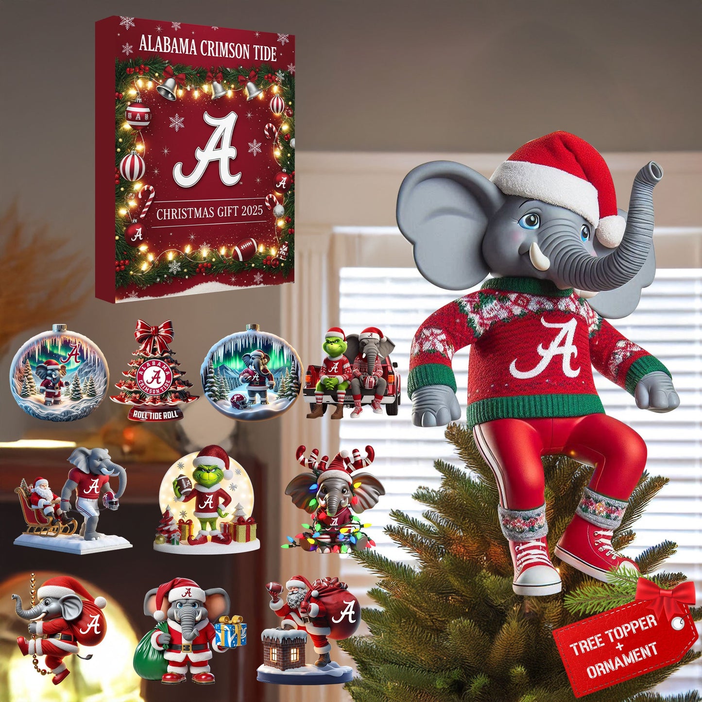 ACT 2025 Acrylic Christmas Tree Topper & Ornament Bundle - Exclusive Festive Fan Collectible Gift Set