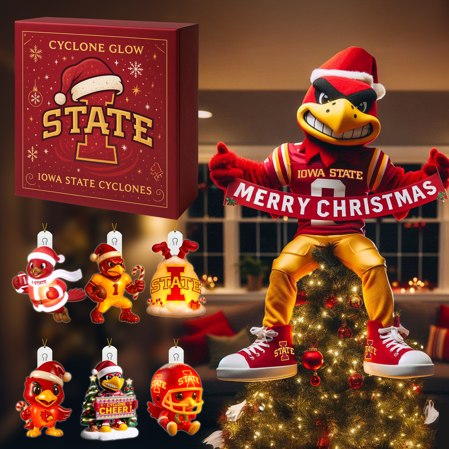 ISC 2025 Acrylic Christmas Tree Topper & Ornament Bundle - Exclusive Festive Fan Collectible Gift Set