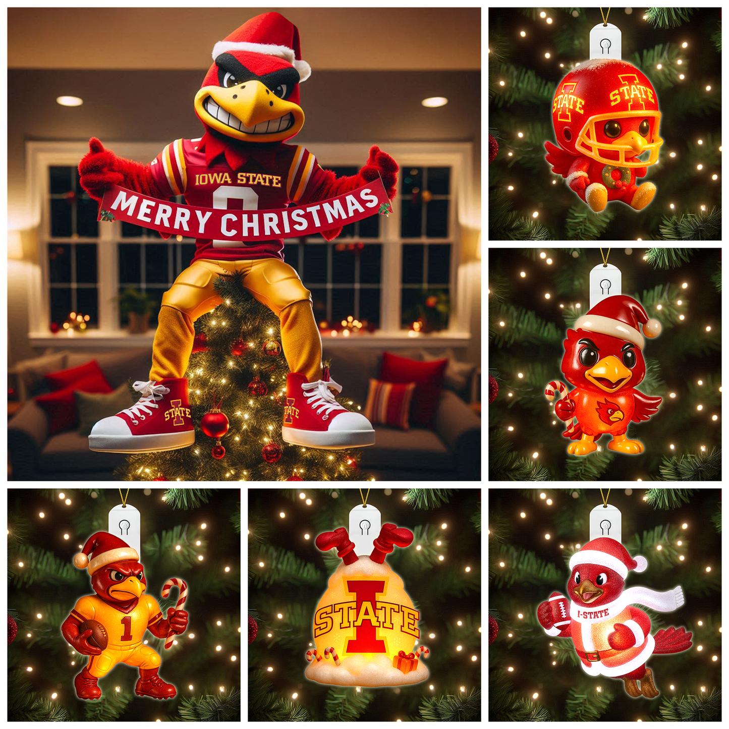 ISC 2025 Acrylic Christmas Tree Topper & Ornament Bundle - Exclusive Festive Fan Collectible Gift Set