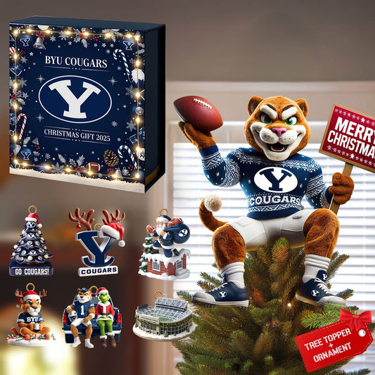 BYU 2025 Acrylic Christmas Tree Topper & Ornament Bundle - Exclusive Festive Fan Collectible Gift Set
