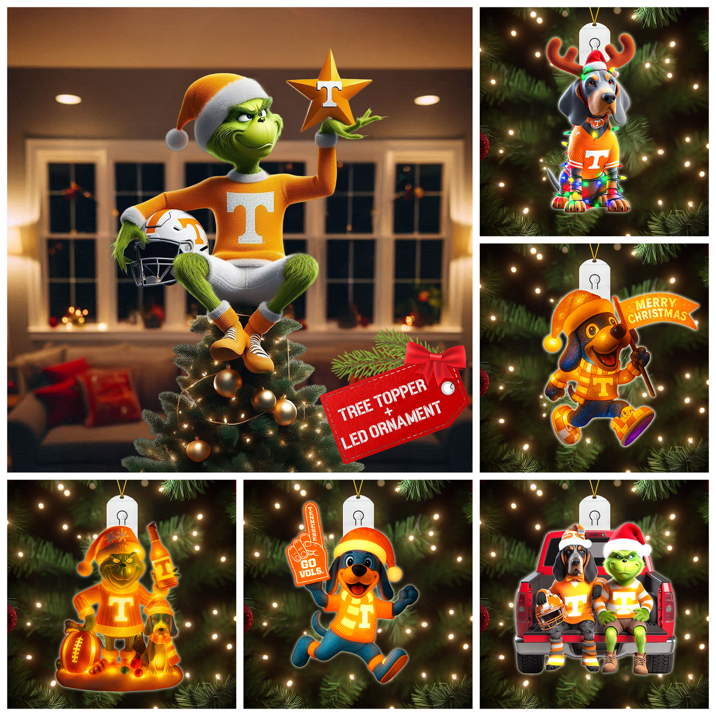 TNV 2025 Acrylic Christmas Tree Topper & Ornament Bundle - Exclusive Festive Fan Collectible Gift Set