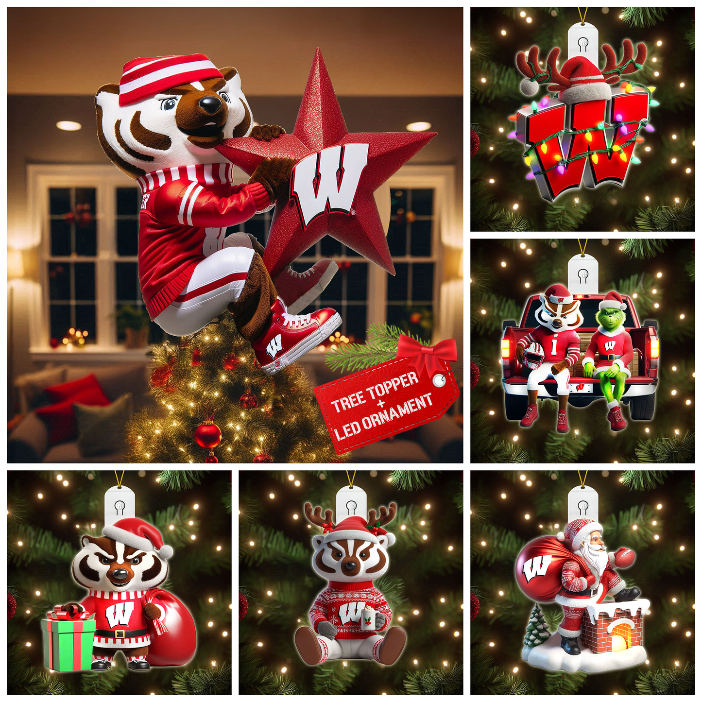 WBG 2025 Acrylic Christmas Tree Topper & Ornament Bundle - Exclusive Festive Fan Collectible Gift Set