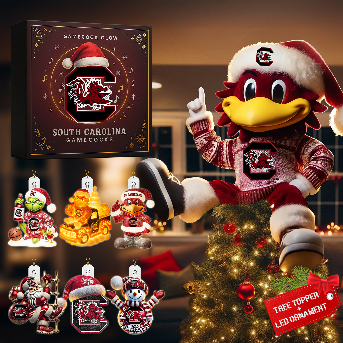 SCG 2025 Acrylic Christmas Tree Topper & Ornament Bundle - Exclusive Festive Fan Collectible Gift Set