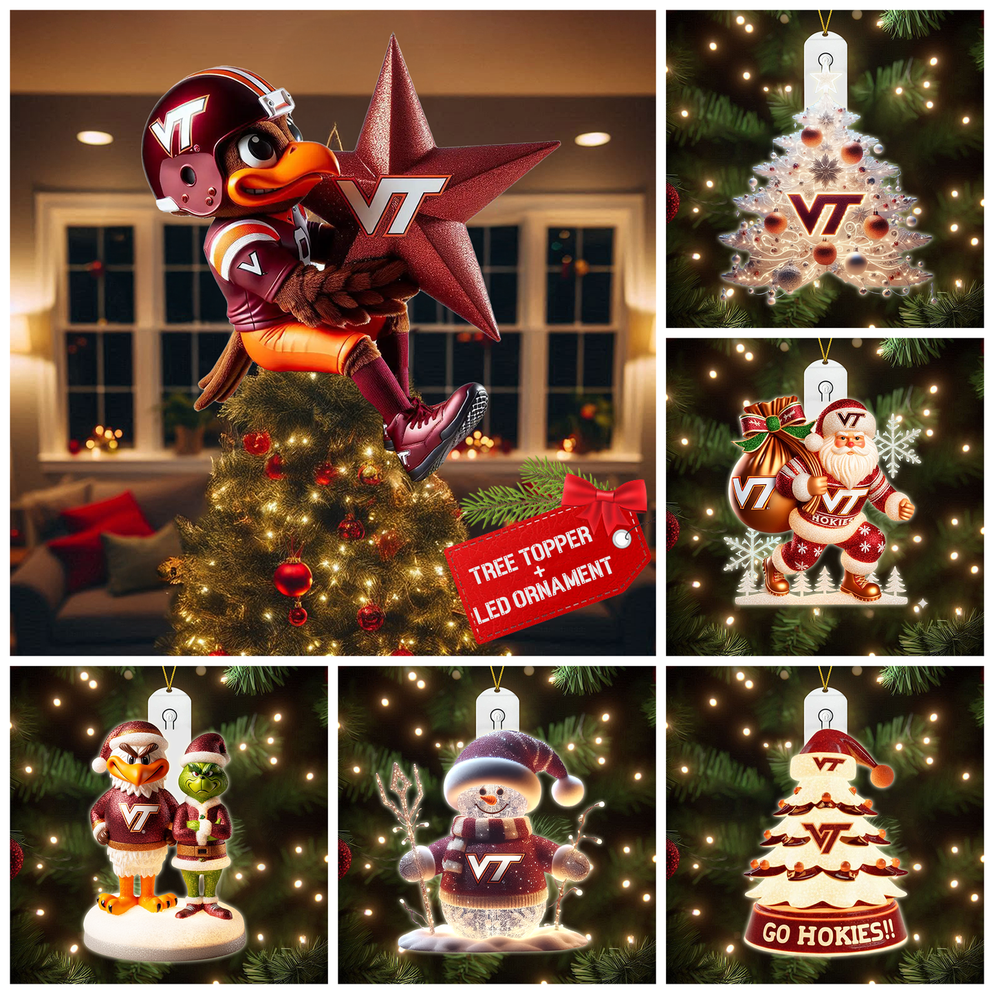 VTH 2025 Acrylic Christmas Tree Topper & Ornament Bundle - Exclusive Festive Fan Collectible Gift Set