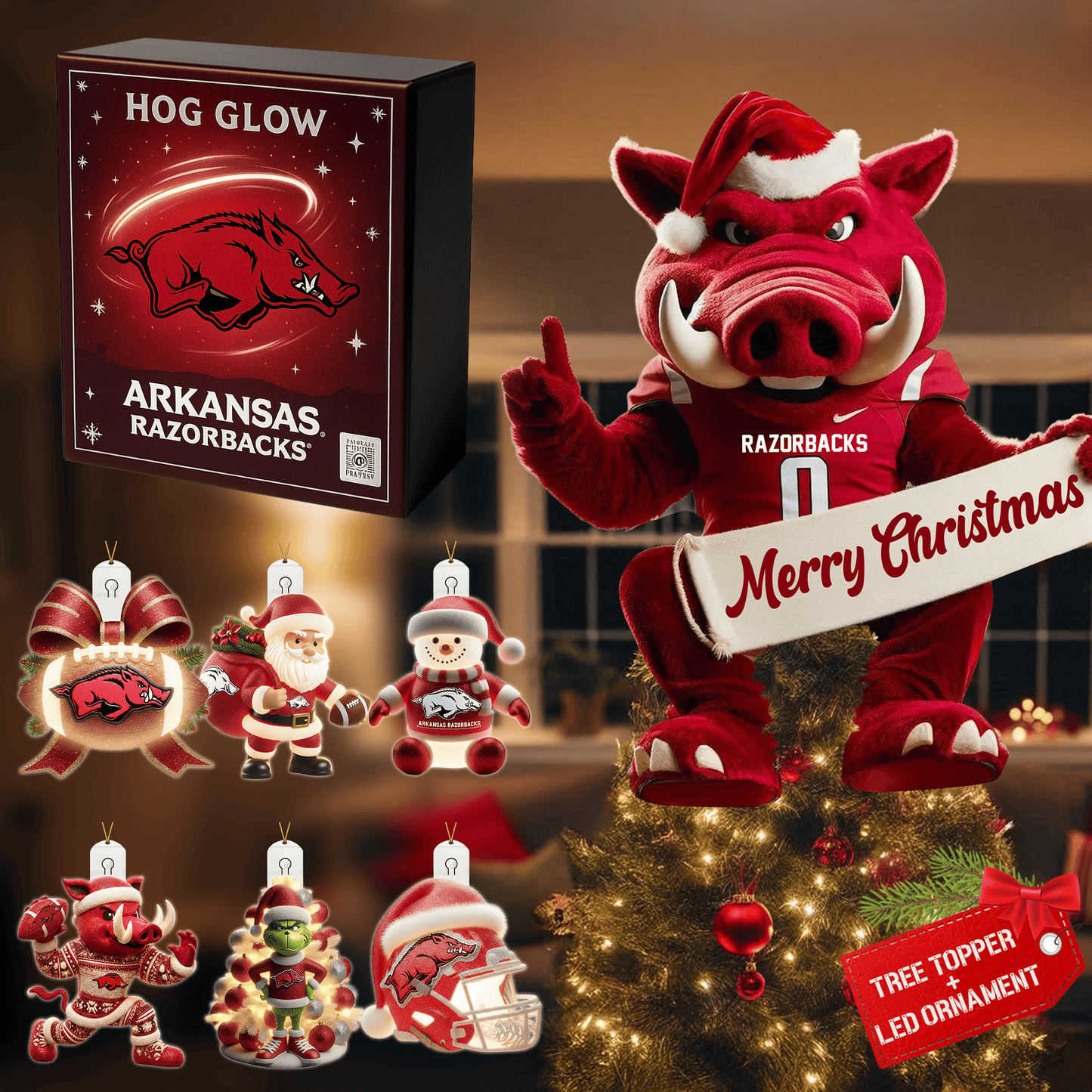 AKR 2025 Acrylic Christmas Tree Topper & Ornament Bundle - Exclusive Festive Fan Collectible Gift Set