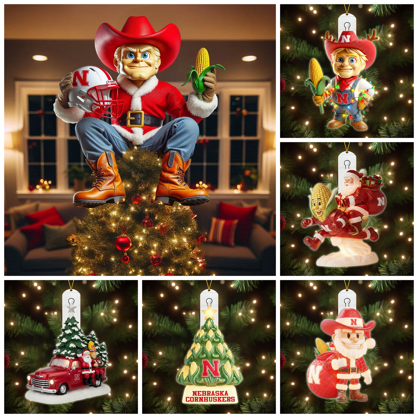 NCH 2025 Acrylic Christmas Tree Topper & Ornament Bundle - Exclusive Festive Fan Collectible Gift Set