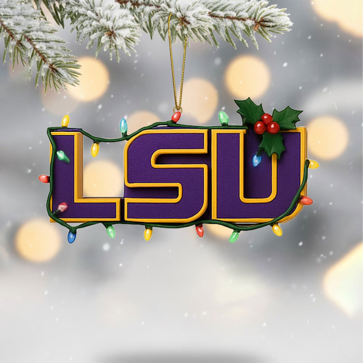 LSU 2025 Acrylic Christmas Tree Topper & Ornament Bundle - Exclusive Festive Fan Collectible Gift Set