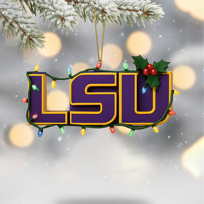 LSU 2025 Acrylic Christmas Tree Topper & Ornament Bundle - Exclusive Festive Fan Collectible Gift Set