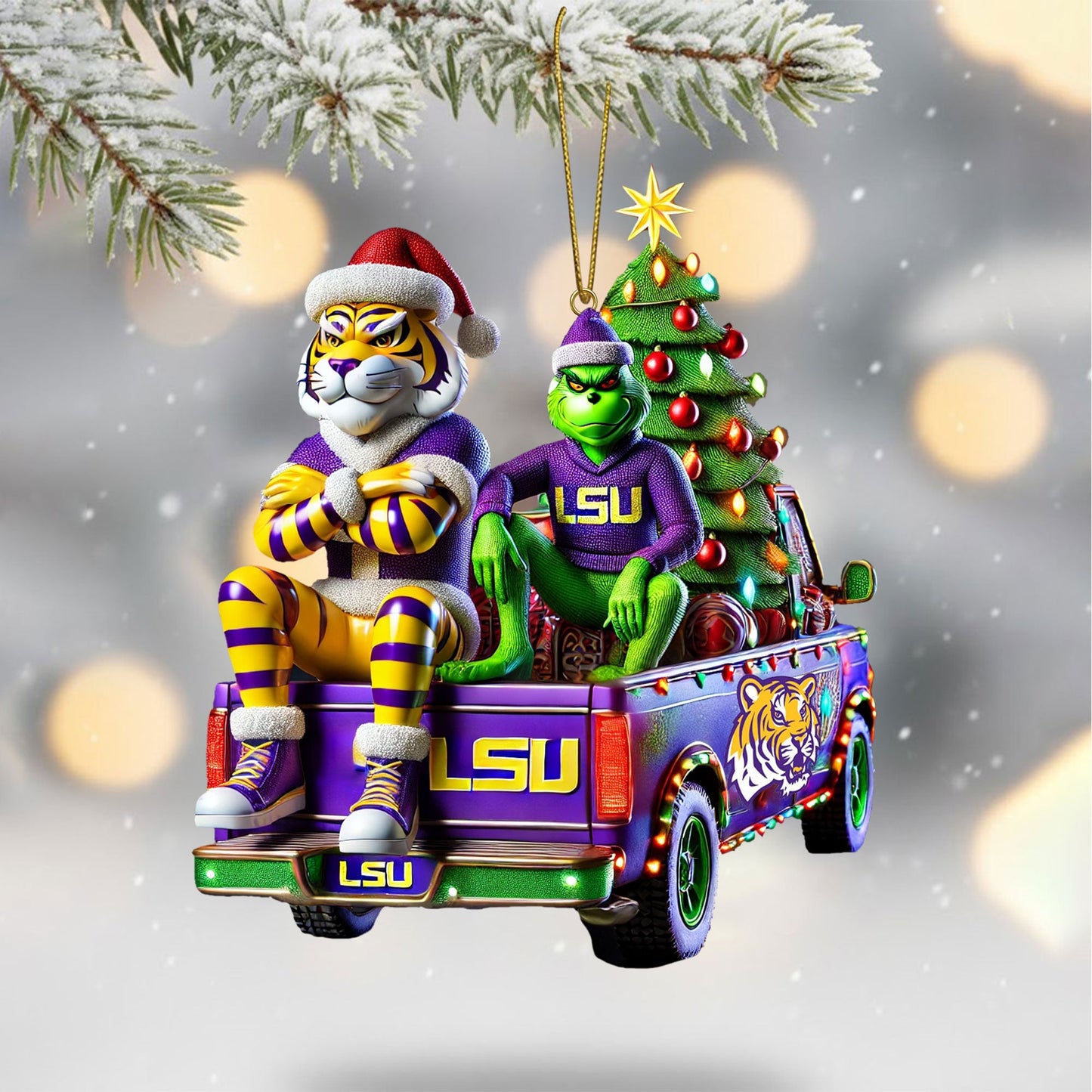 LSU 2025 Acrylic Christmas Tree Topper & Ornament Bundle - Exclusive Festive Fan Collectible Gift Set