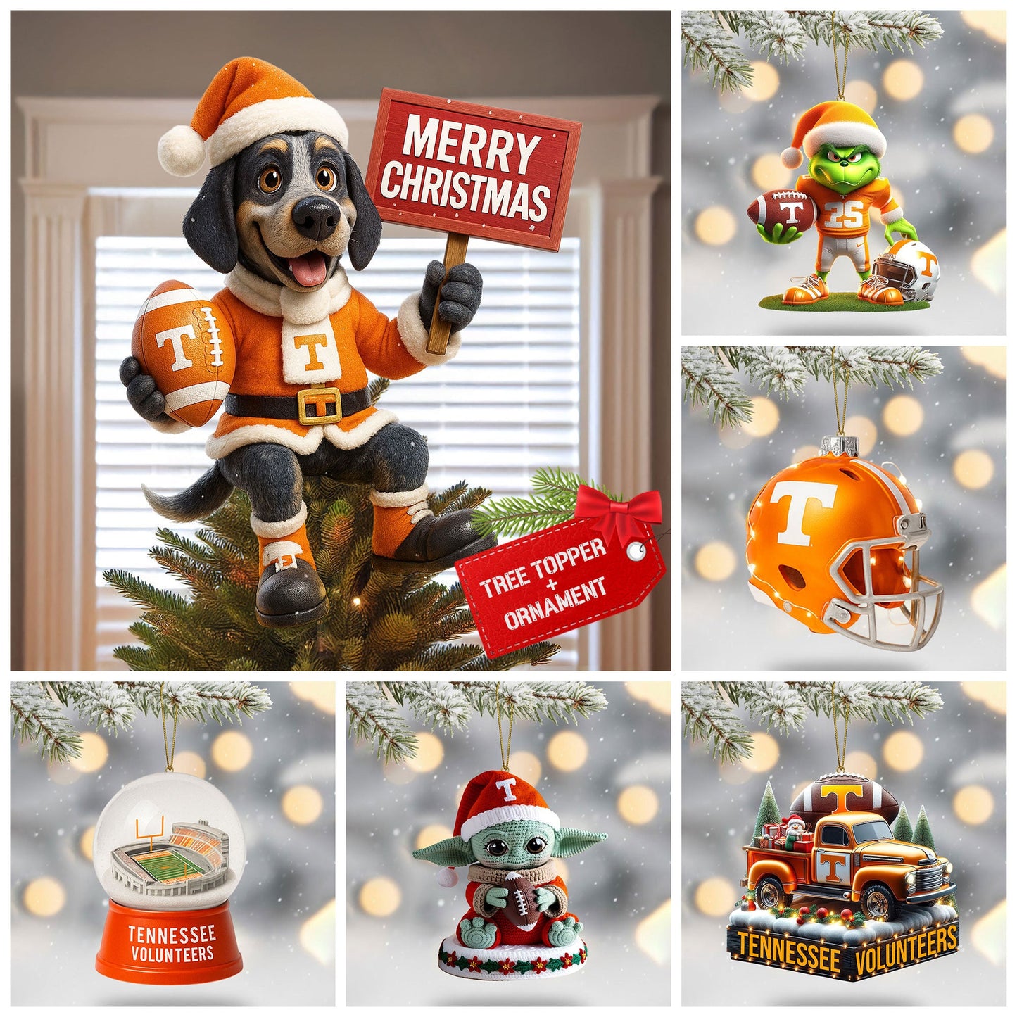 TVF 2025 Acrylic Christmas Tree Topper & Ornament Bundle - Exclusive Festive Fan Collectible Gift Set